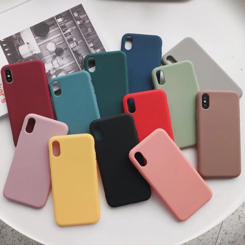 Карамельный цвет чехол для телефона для iPhone 11 Pro Max XR XS Max X Простой силиконовый чехол для iPhone 6 6S 7 8 Plus Мягкий ТПУ чехол