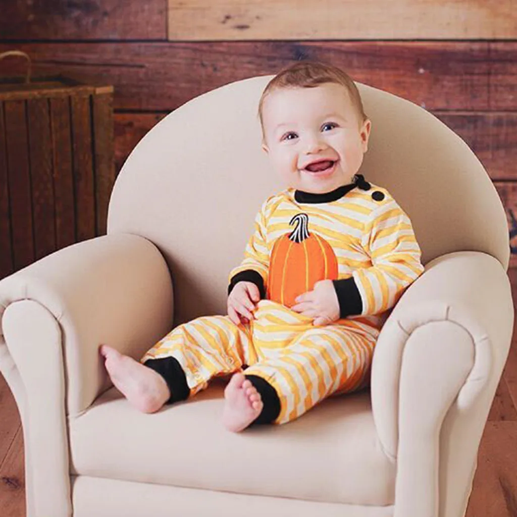 new born baby clothes baby boy romper winter clothes costume romper onesie disfraz bebe halloween 2019 Cartoon Pumpkin 0-24m Z4