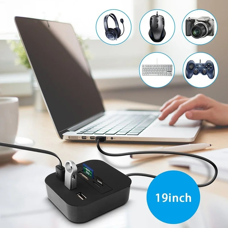 Usb-хаб все в одном USB 2,0 Micro SD высокоскоростной кардридер 3 порта разъем адаптера для планшетных ПК компьютер ноутбук usb-хаб