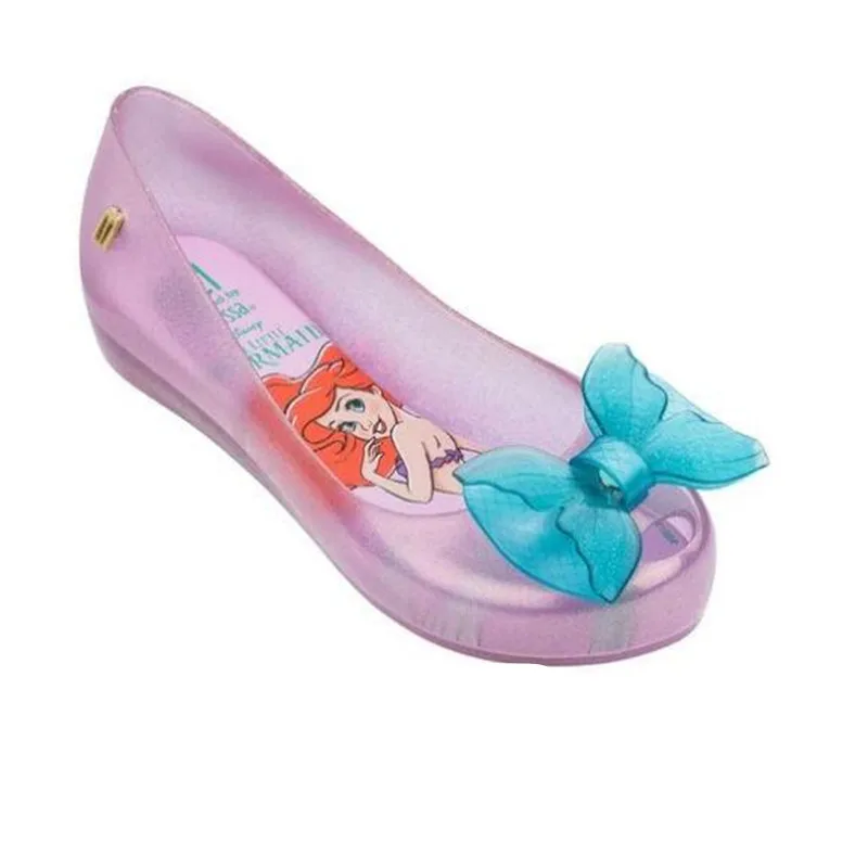 Новинка; Melissa Mini Girl; сандалии; детская обувь принцессы; прозрачные босоножки на танкетке; Стильные стеклянные тапочки; женская обувь «Птичье гнездо»; туфли на плоской подошве