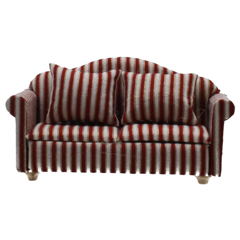 1:12 Scale dollhouse furniture Mini Sofa Love Seat Set Dollhouse Miniatures Furniture Decoration doll house asseccories decor