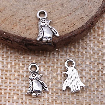 

free shipping 216pcs 7x11mm antique silver penguin charms diy retro jewelry fit Earring keychain hair card pendant accessories