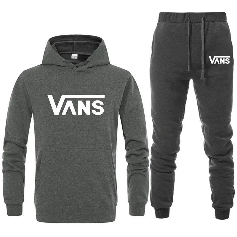 

VANS Mens Suit Casual Sports Hoodie Sports Casual Pants Autumn Winter Warm Sportswear Men Women Boutique 2 Piece Set 2020 NEW