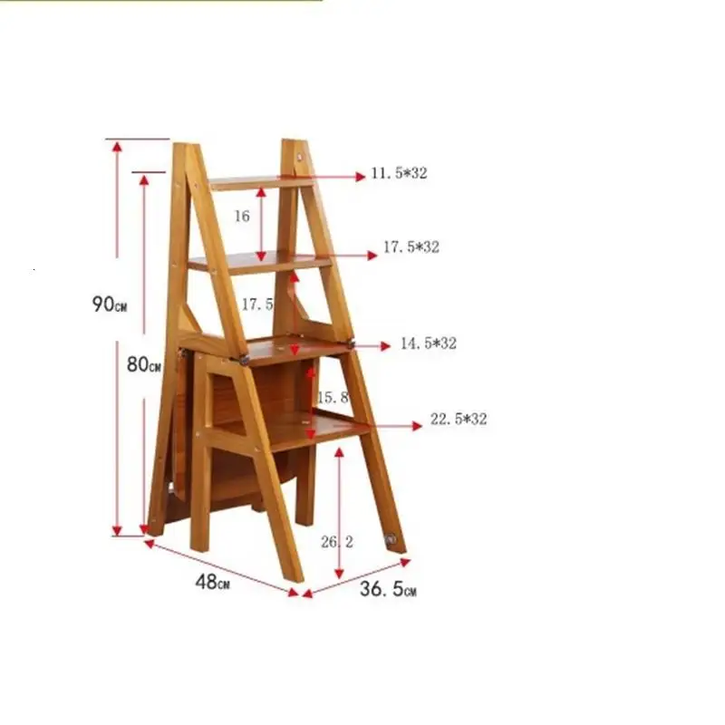 MODEL P Dobravel Tangga Lipat детская ванная комната tabrete Plegable Cocina Escalera Madera стул Escabeau стремянка - Цвет: MODEL P