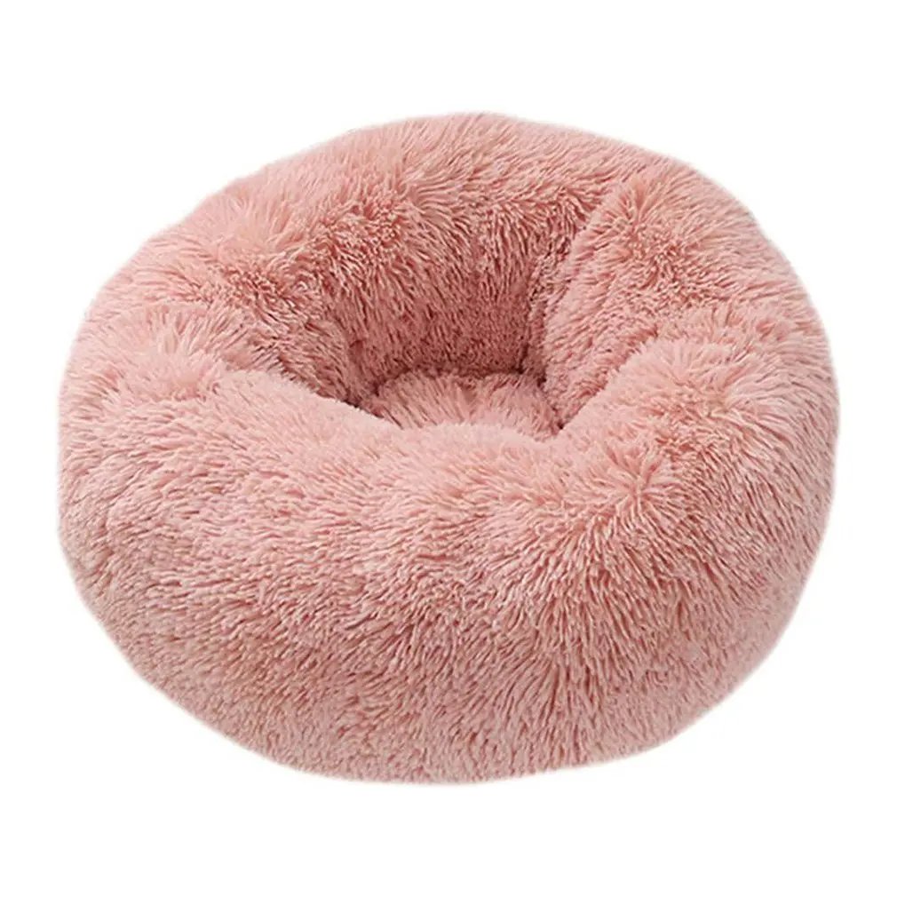 Кровать для собак моющаяся кровать для кошек круглая дышащая кровать для собак диван для кошек кровать для собак супер мягкие плюшевые прокладки коврик для собак - Цвет: Leather Pink