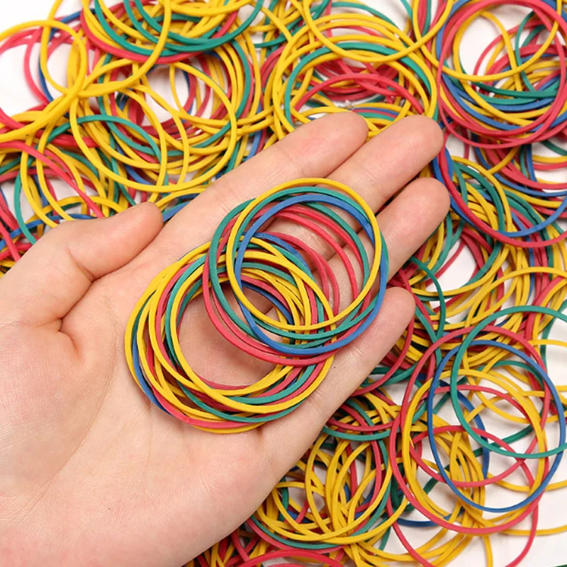 1550mm Colorful Elastic Rubber Bands For Office Stationery Supplies