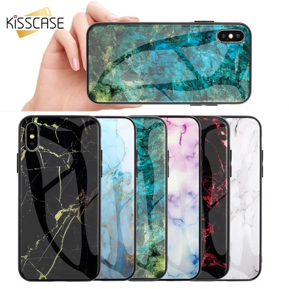 KISSCASE мраморный чехол для iPhone 11 из закаленного стекла Pro Max XS MAX XR X 8 7 6 6S Plus|Бамперы| |
