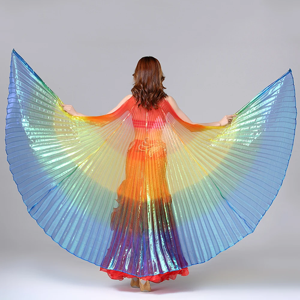Недорогой женский профессиональный костюм для танца живота, крылья Isis, без палочки, 360 градусов, открытые и не открытые крылья Isis, большой размер - Цвет: Back not open