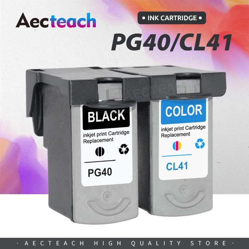 Aecteach Re-manufactured Ink Cartridge PG40 CL41 PG 40 41 Compatible for iP1600 iP1200 iP1900 MP140 MP150 MX300 MX310 MP160 hp printer ink