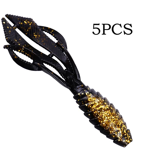 Black Sougayilang, 6 шт./лот, легкая блесна, силиконовая приманка, 12 см, 14 г, мягкие черви креветки, приманки для форели, бас, китайские рыболовные принадлежности - Цвет: Black