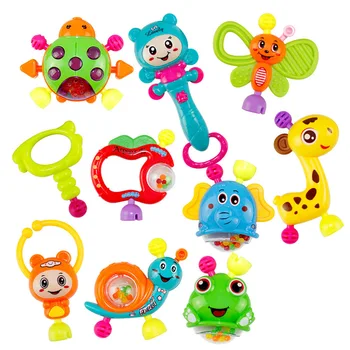 

1 Set Newborn Baby Rattles Shaking Bell Bright Color Grab Music Toys Teether for Infant Early Education NSV775