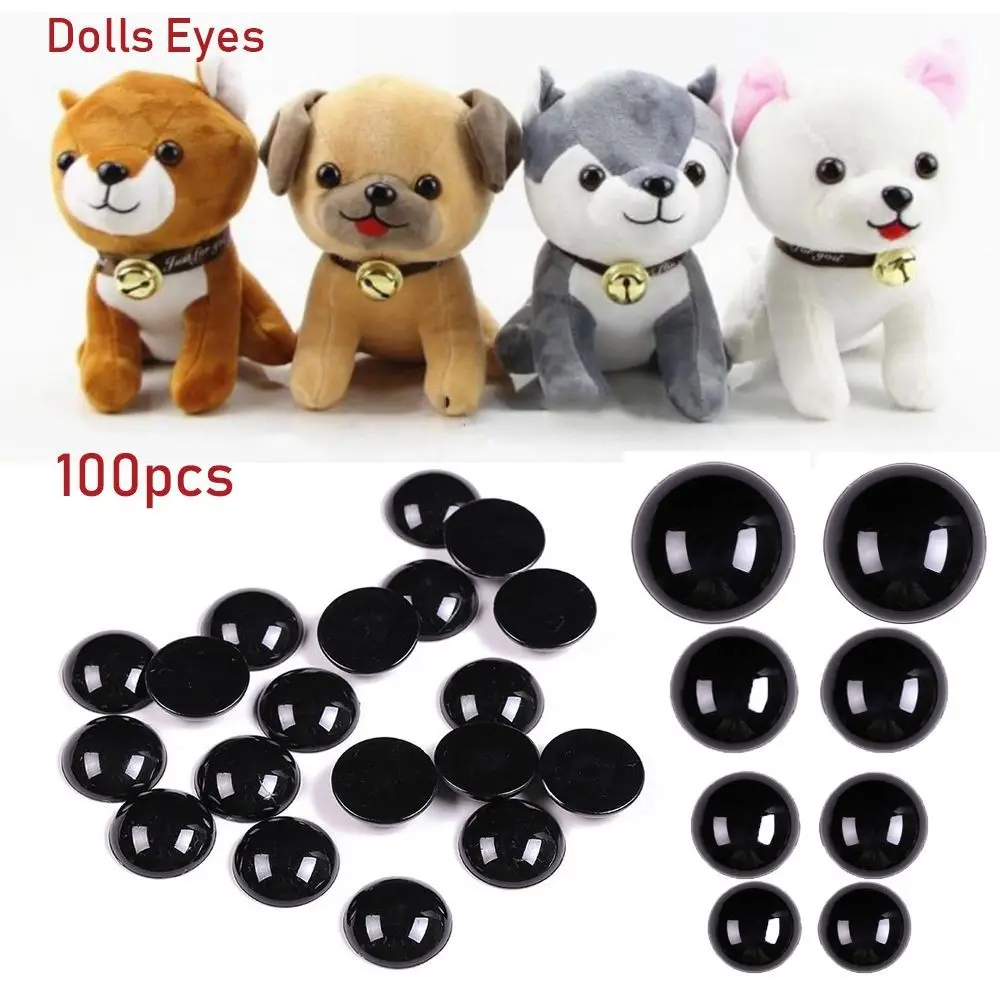 100 Pcs New Black Plastic Safety Eyes For Bears Needle Felting Animals Puppet Crafts making Kids DIY Plush toy Dolls Accessories | Игрушки и