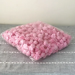 Розовый DIY розовый медведь 3,5 см гирлянда цветочный венок на голову ПЭ пена пластик искусственные розы цветы свадебные ручной работы плесень 500 шт./лот - Цвет: Розовый