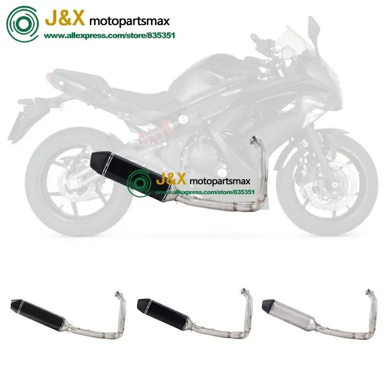 Полная система скольжения на для kawasaki ER6N ER6F NINJA650R 2012- Ninja650 Z650 полный глушитель выхлопной трубы мотоцикла среднего звенья трубы