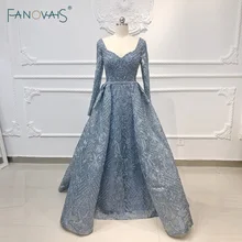 Роскошное вечернее платье года с длинным рукавом, а-силуэт, блестящее, украшенное бисером, кружевное вечернее платье, платье для вечеринки NE67