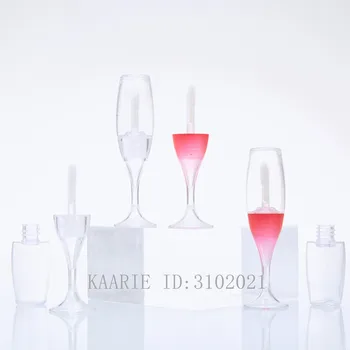 

100pcs 8ml wine glass shape Clear Lip gloss Tubes Empty Lipgloss Containers Lipstick Refillable Red Bottle Lipgloss Tube Vials