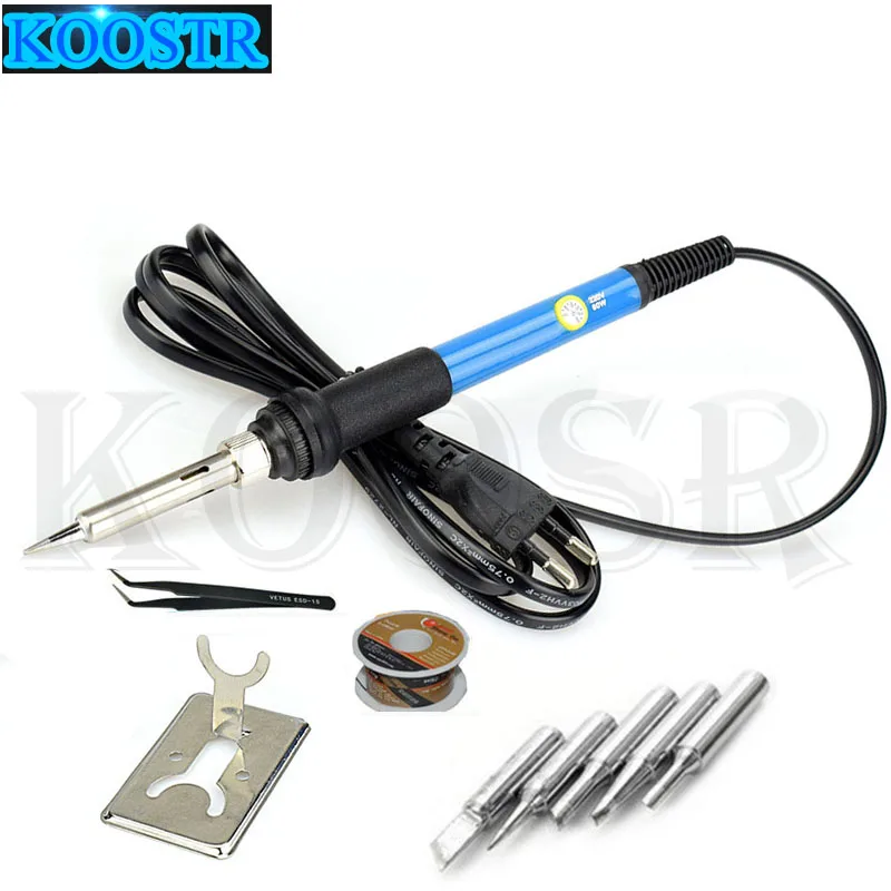 Portable Soldering Iron Kit 110V/220V 60W Electronics Welding Iron Tools Set with Adjustable Temperature Function - Цвет: A