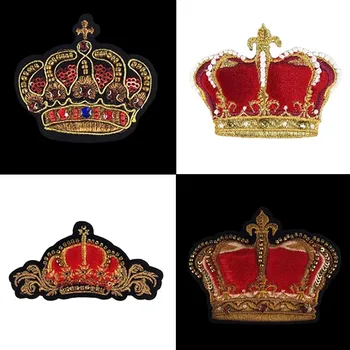 

Embroidered crown beaded patch clothes decoration bag coat accessories hand-stitched