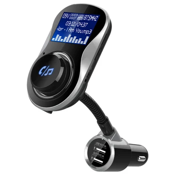 

1.4inch Screen Display Car Bluetooth4.1 FM Transmitter Handsfree Car MP3 Player Dual USB Quick Charger TF Card Slot