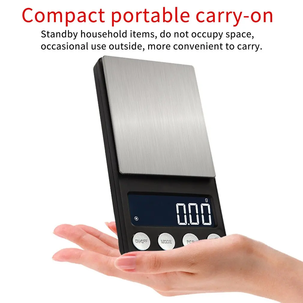 Pocket Jewelry Digital Scale Batteries Supply Portable Flat LED Electronic Scales With Tray 300/500 0.01/0.1g Sale