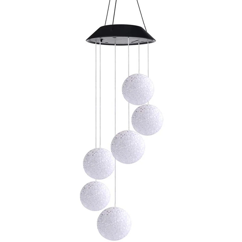 

Wind Chimes Outdoor,Solar Color Changing Led Light Lamp Six Balls Mobile Romantic Wind-Bell For Home, Party, Festival Decor, Nig