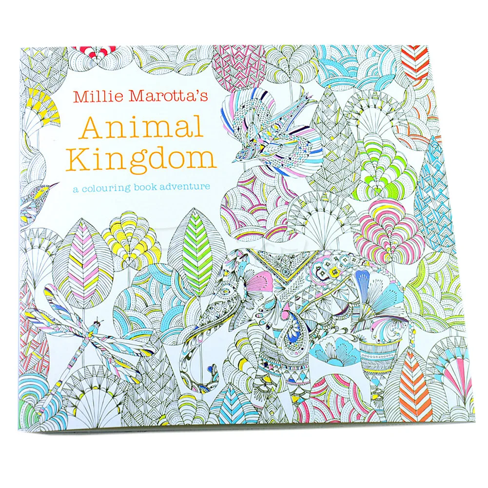 Libro de pintura para colorear de la caza del Tesoro del Reino Animal para niños y adultos, novedad, 1 unidad