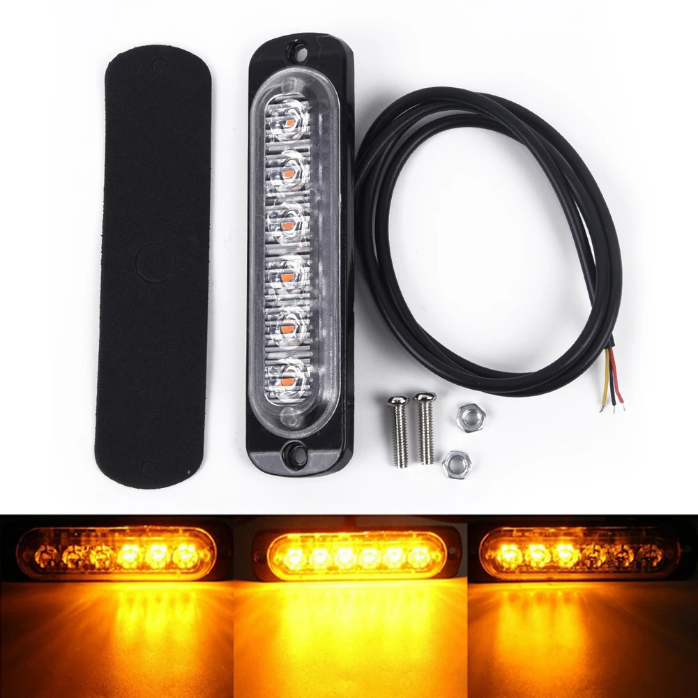 12 V-24 V DC 16 Вт автомобильный Предупреждение стробирующий световой сигнал предупредительный сигнал мигает Водонепроницаемый IP67 Замена желтого цвета 12 шт набор Маяк бар Запчасти