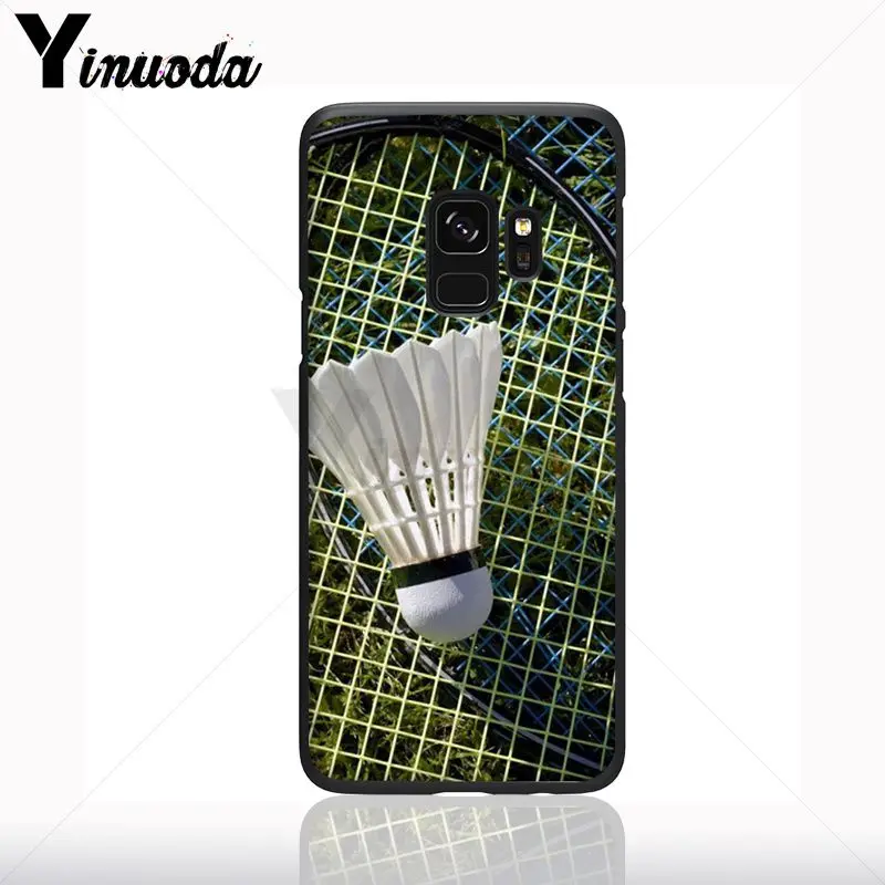 Case untuk Galaxy S9 Olahraga Bulutangkis Hitam Lembut Ponsel Case untuk Samsung Galaxy S10plus S9 S8plus S10e A50 A70 A10 ponsel
