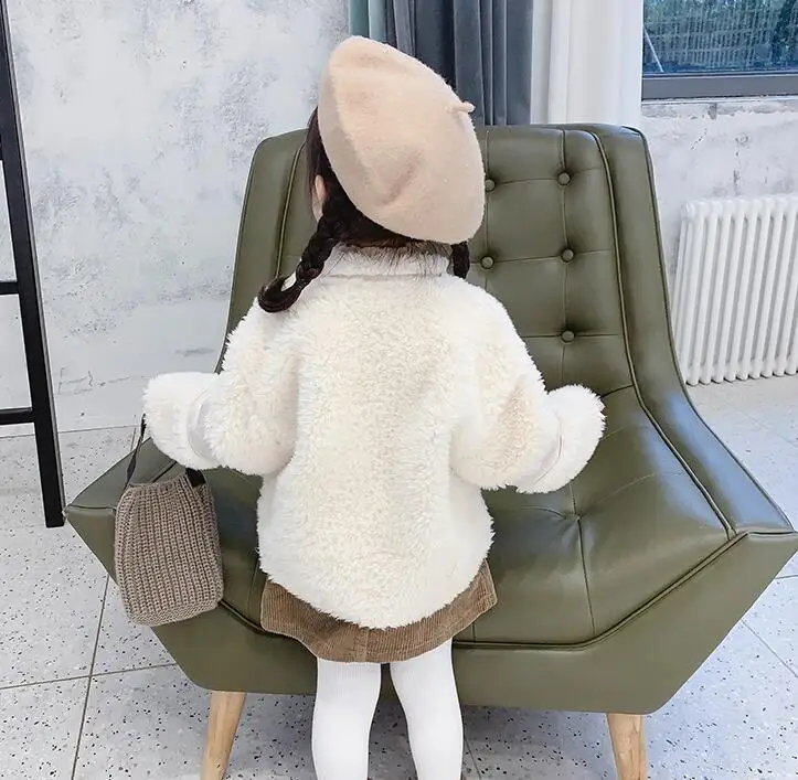 new wholesale girls thicken fur coat winter fashion full sleeve girls jacket 2-7t HH944