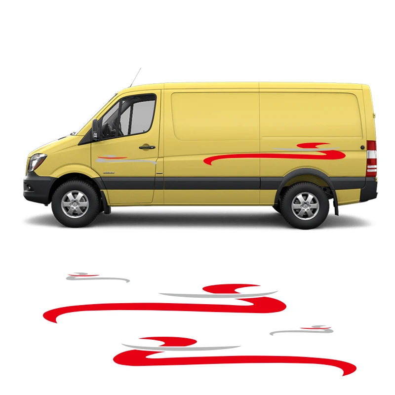 2 стороны виниловые графические наклейки для дома на колесах в полоску Camper Van для Ford Toyota Chevrolet Isuzu Citroen Berlingo