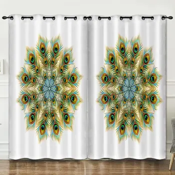 

Feather style bedroom living room decoration curtain background decoration cloth pink curtains luxury