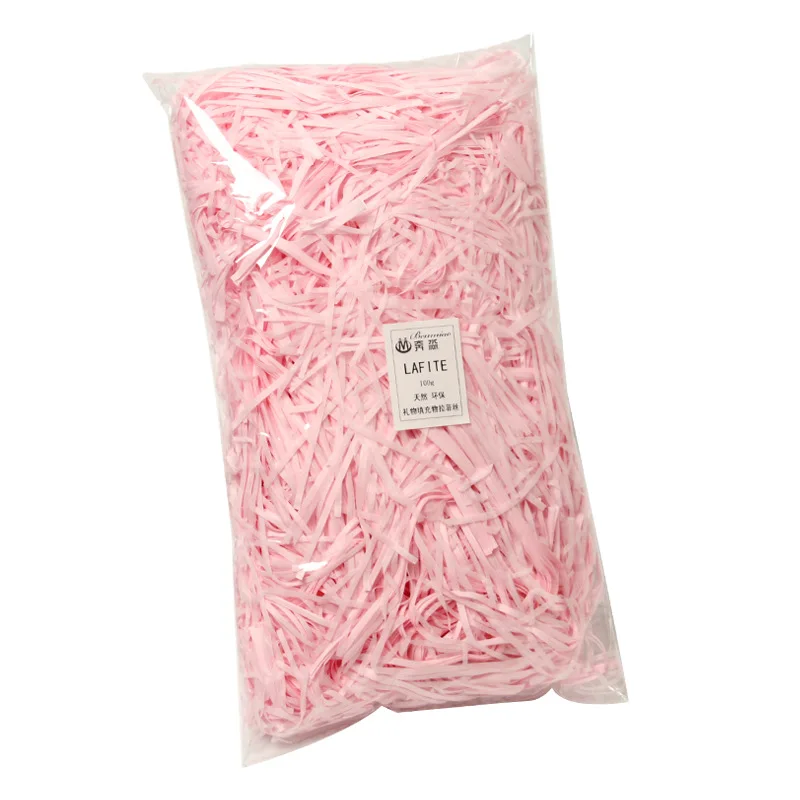 light pink 100 г/упак. многоцветная измельченная мятая бумага конфетти Подарочная коробка корзина наполнитель Лафит измельченная бумажная упаковка для свадебной вечеринки измельченная ткань - Цвет: light pink