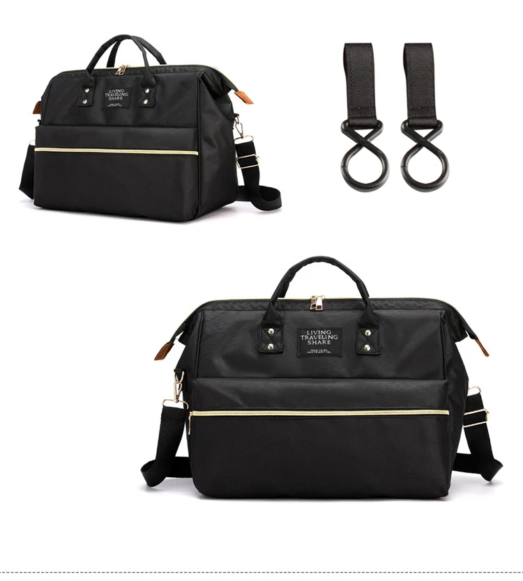 Модная сумка для подгузников для мам, брендовая Большая вместительная детская сумка, рюкзак для путешествий, дизайнерская сумка для ухода за ребенком - Color: Black