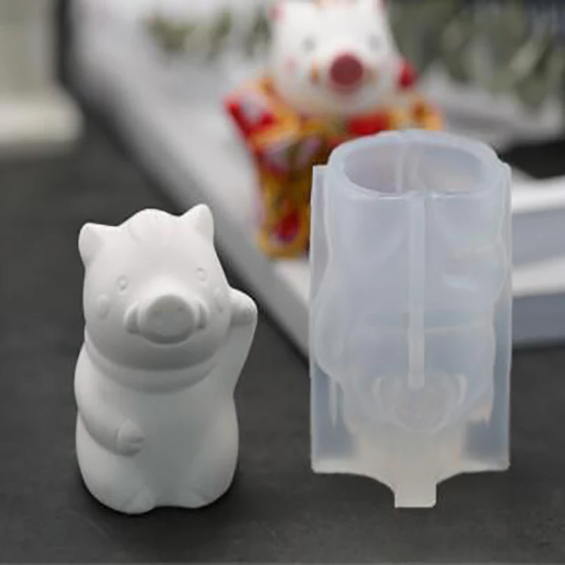 3D Пышное сердце силиконовая форма для ручной работы геометрический медведь полимерные инструменты DIY медведь каваи эпоксидная смола кошка ювелирные изделия Кролик свинка Ремесло