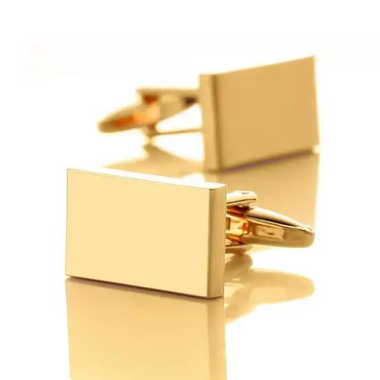 10 пар классические прямоугольные простые Запонки золото/серебро/черный/розовое золото запонки простой бизнес стиль мужской ювелирный аксессуар - Окраска металла: Gold