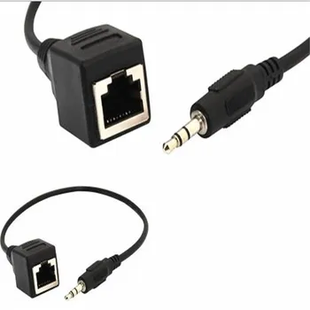 

100pcs/ Network port DC DC3.5 to RJ45 network port touch screen cable 0.3 m RJ45 Female to DC audio cable