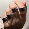 Anillos Punk de Hip Pop para mujer, cadena ajustable multicapa, cuatro anillos abiertos para dedos, anillos giratorios de aleación para mujer, regalo de fiesta ► Foto 1/6