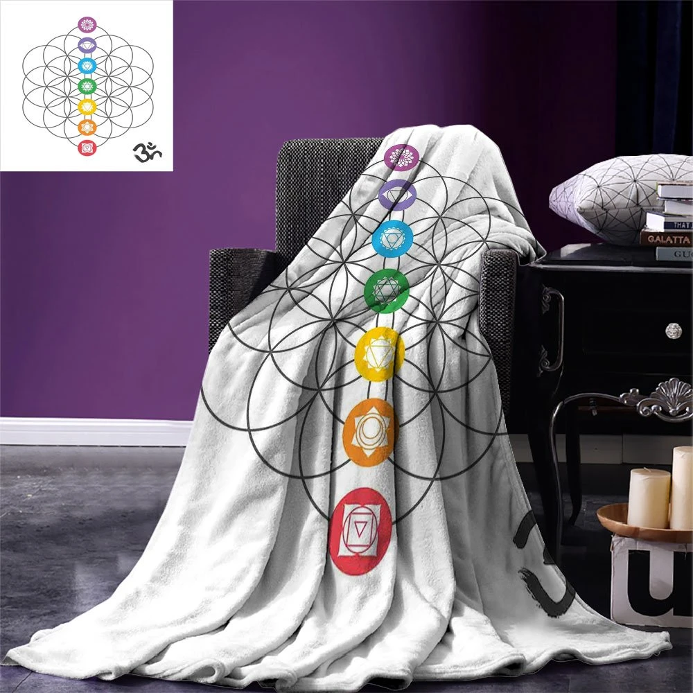 Sacred Geometry Throw Blanket Chakra Points In Vintage Concentric Rings Of Partial Circle Zen Theme Image Warm Blanket For Bed Throw Aliexpress