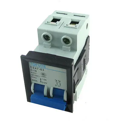 

AC 400V 10A 2P Miniature Mini Circuit Breaker DZ47-63 C10