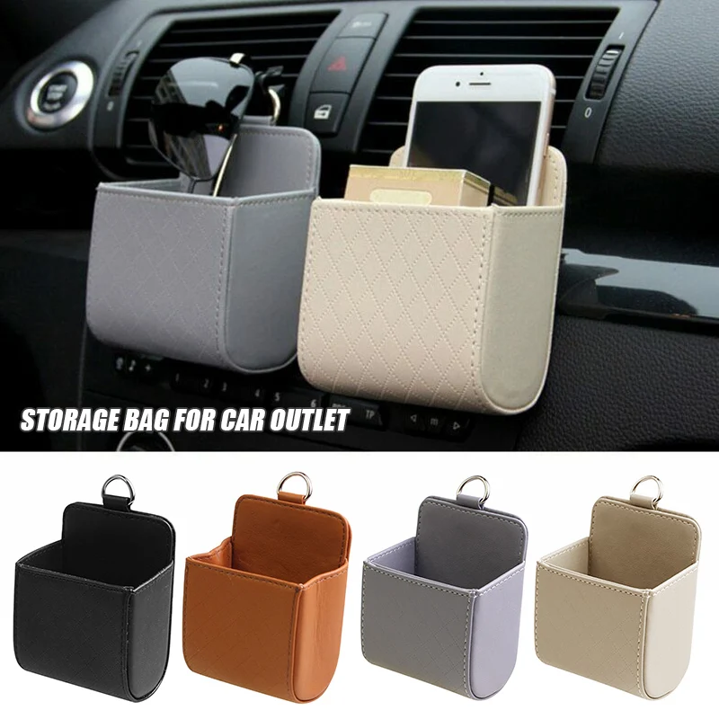 Mini Storage Bag for Cars Vehicle Air Vent Hanging Bag Storage Box Case