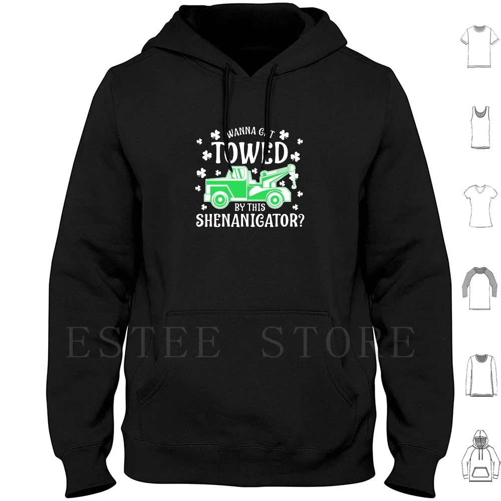 Day Tow Truck Driver Funny Gift Design Felpe Con Cappuccio Manica Lunga St Paddys Day Shamrock Tow Truck Driver Tow Trucker