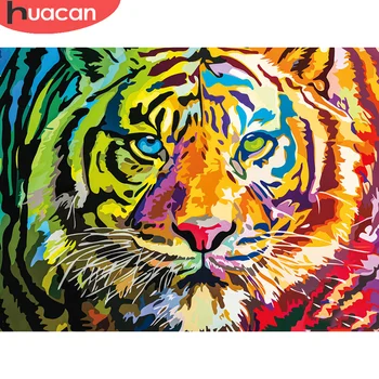 

HUACAN 5D Diy Diamond Painting Cross Stitch Tiger Full Drill Diamond Art Embroidery Animal Mosaic Handmade Room Decor