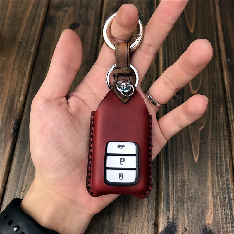 Для Honda civic fashion leisure 2 3 4 Кнопка складной умный ключ из натуральной воловьей кожи автомобильный чехол для ключей accord CU-V XR-V fit Odyssey