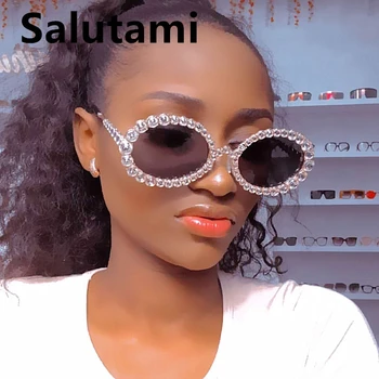 

Super Luxury Full Clear Crystal Round Sunglasses For Women Fashion Brand Alloy Rhinestone Shiny Sun Glasses Female Party Shades