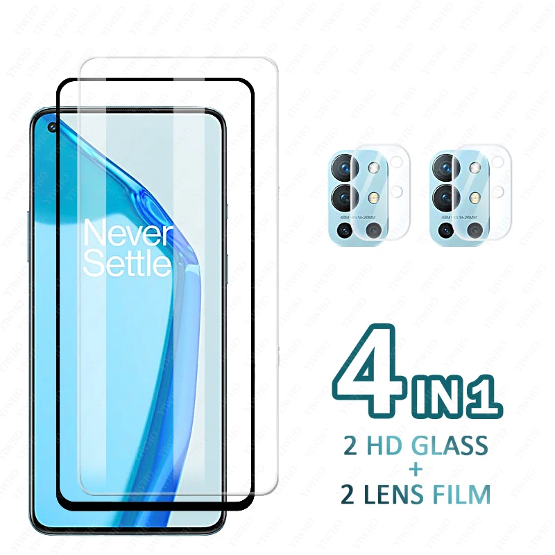Vetro Temperato Per Oneplus 9R Pellicola Salvaschermo Per Oneplus 8T 9 9 R Nord N10 N100 5G Pellicola In Vetro Nero Trasparente 4 In 1 1 +