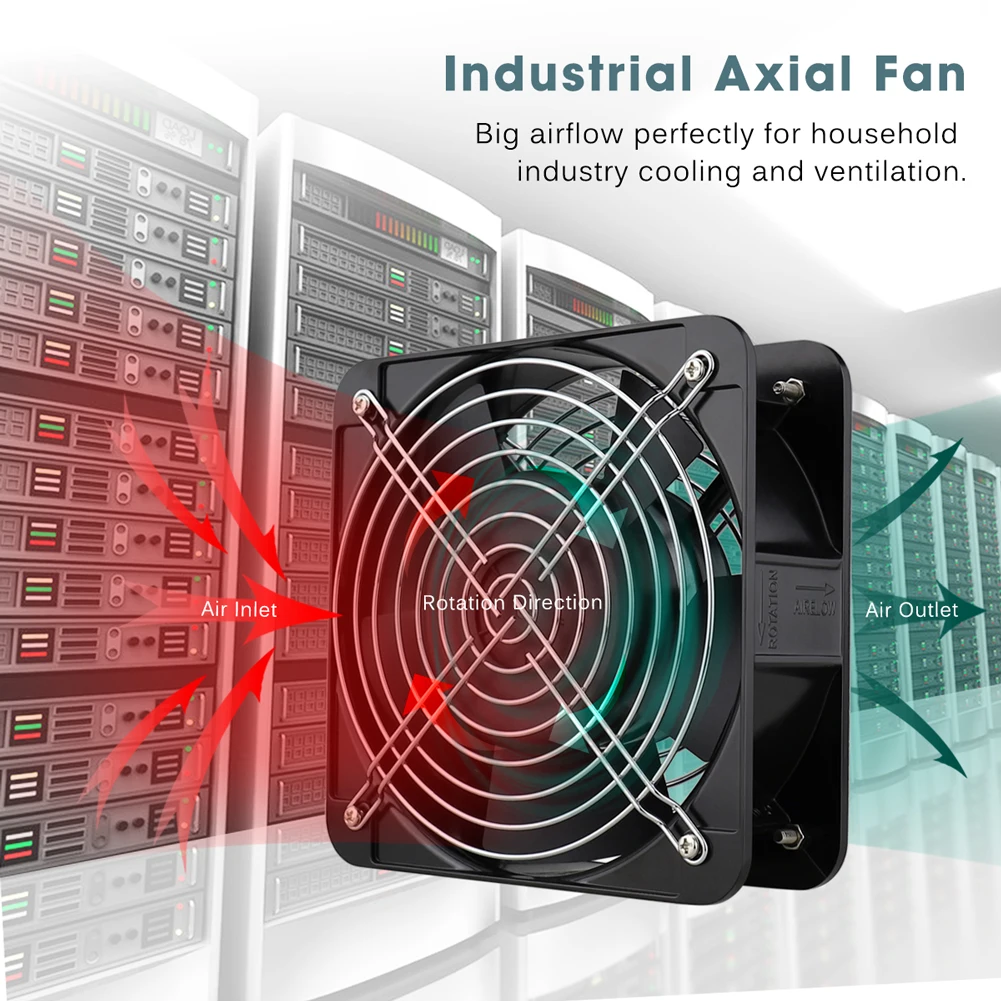 Gdstime ac 220v 240v Fan 150 Milímetros 150x150x50 mm Bola Industrial Gabinete Cooler Fan 15 Centímetros Grande Armazém de Volume de ar do Ventilador do Radiador Pcs Ventiladores e resfriadores - Imagem 5