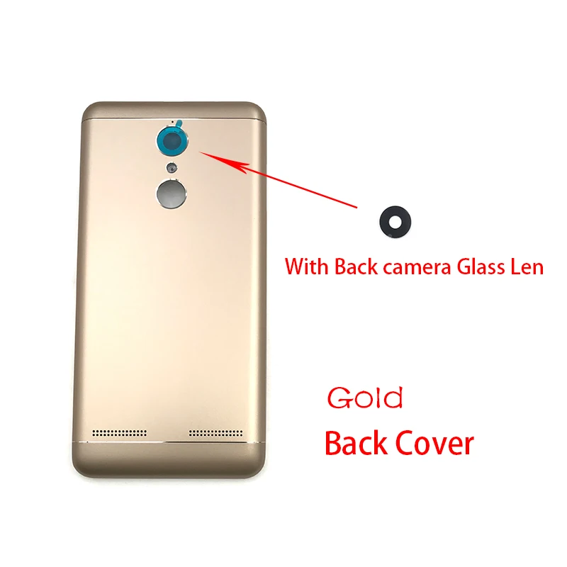 Передний корпус+ задняя крышка для lenovo K6 - Цвет: Back Cover  Gold