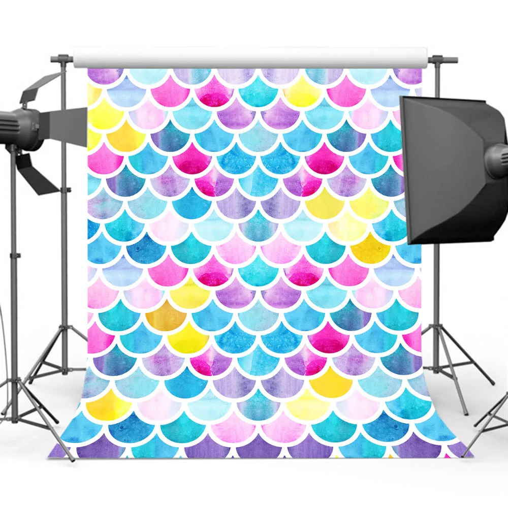 Mocsicka Photography Backdrops Mermaid Scales Prince Birthday Photo Background for photography G-576 | Электроника