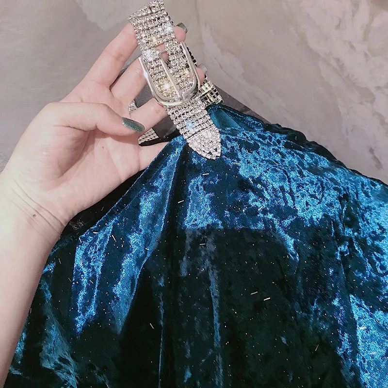 Женские летние новые бархатные футболки средней длины с открытыми плечами, сексуальные Свободные повседневные Клубные женские футболки с бриллиантами, женские топы