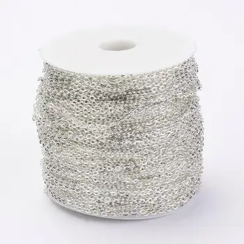 

100m Iron Cable Chains Unwelded for DIY Bracelet Necklace Jewery Decor Making